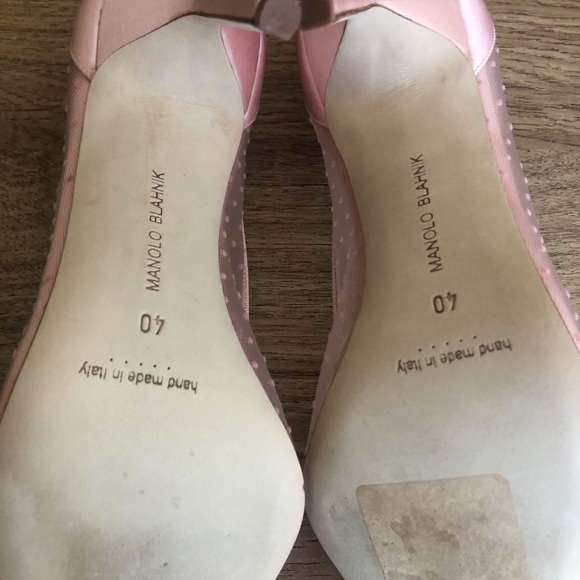 NIB $795 Manolo Blahnik BB Swiss Dot Pointed Toe Pump in Pink - size 10 / 40! - Picture 13 of 16